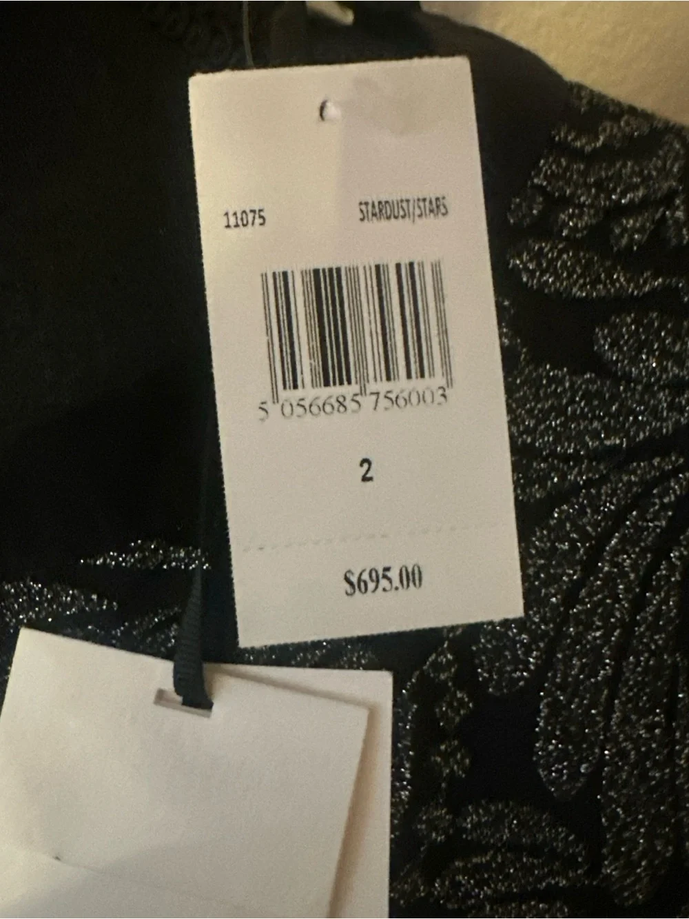 SALONI Black Glitter Star-Appliqué Fit & Flare Mini Dress - Picture 6 of 6